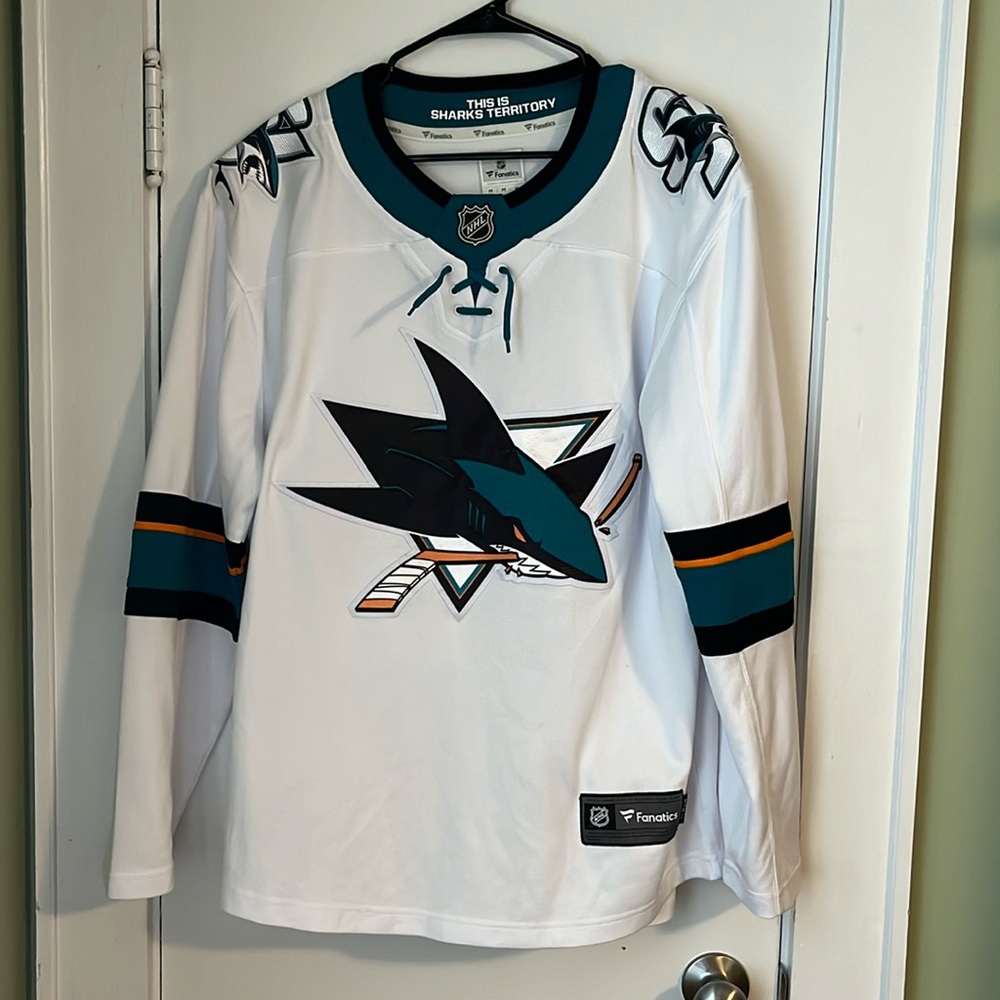 NHL Fanatics San Jose Sharks White Hockey Jersey
